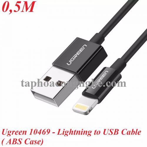 Ugreen 10469 0.5M màu Đen ABS Cáp Lightning sạc + truyền dữ liệu cho iPhone US155 30010469